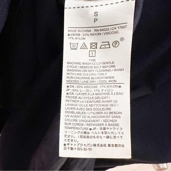 Banana Republic Maxi Shirt Dress Adjustable Sleeves Navy Blue sz Small - Picture 8 of 8